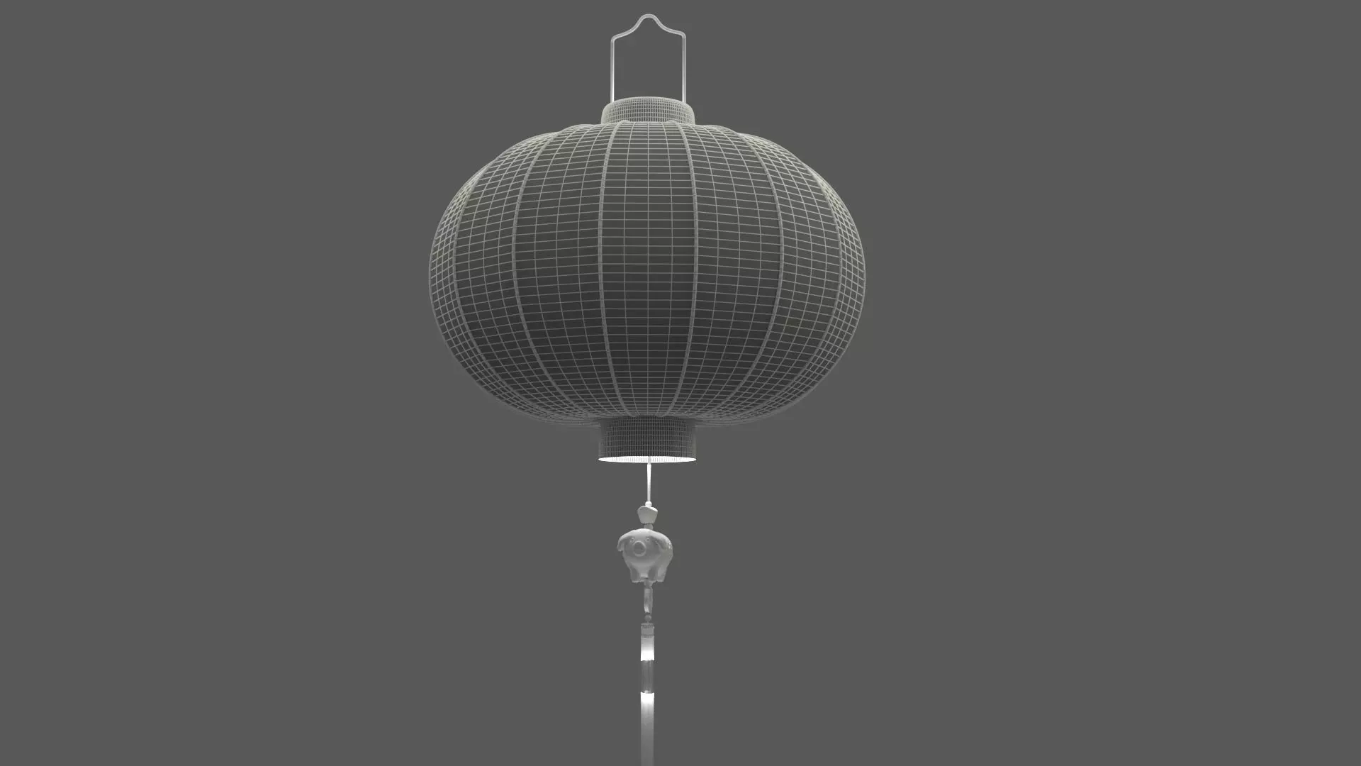 Chinese red lantern Low-poly 3D model_13