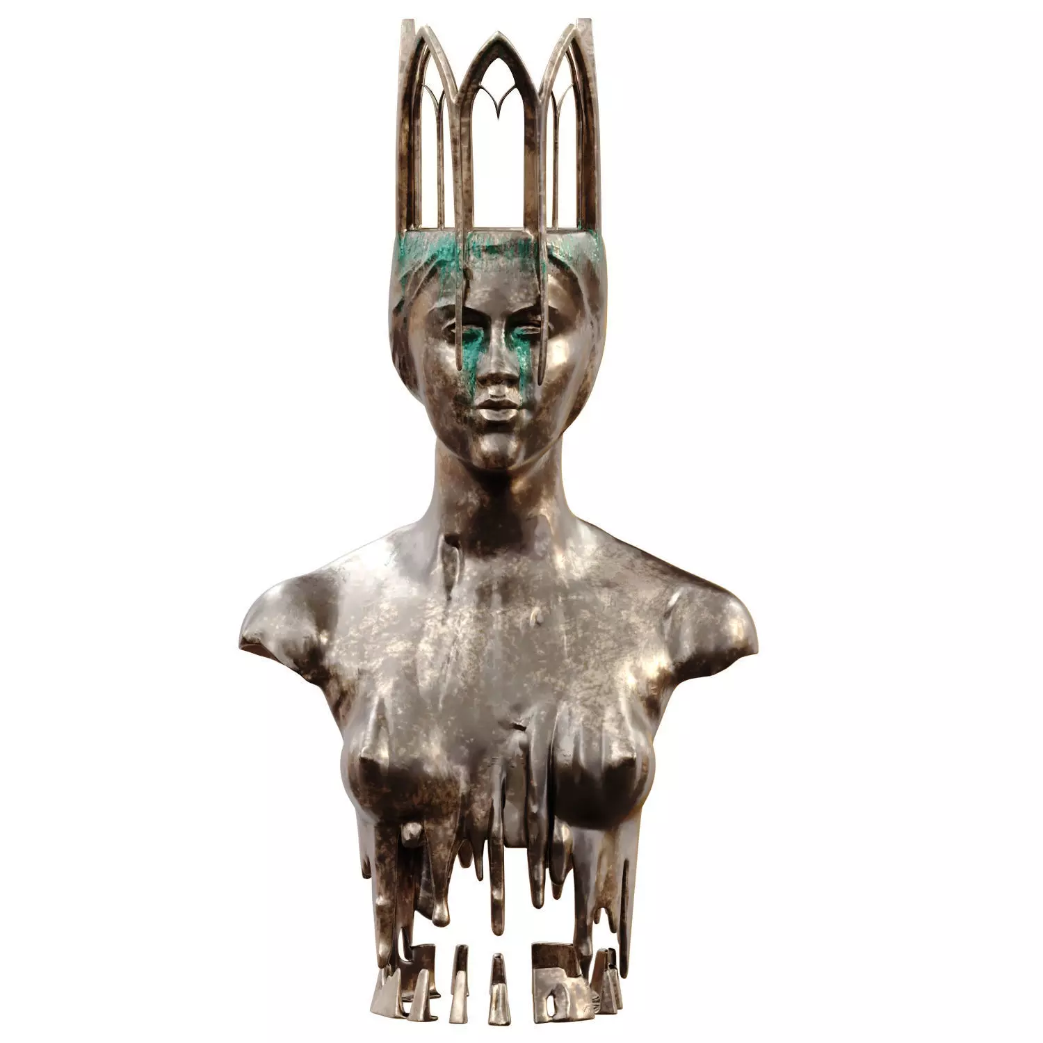 Architectural Girl Statue SET 764 Low-poly 3D model_1