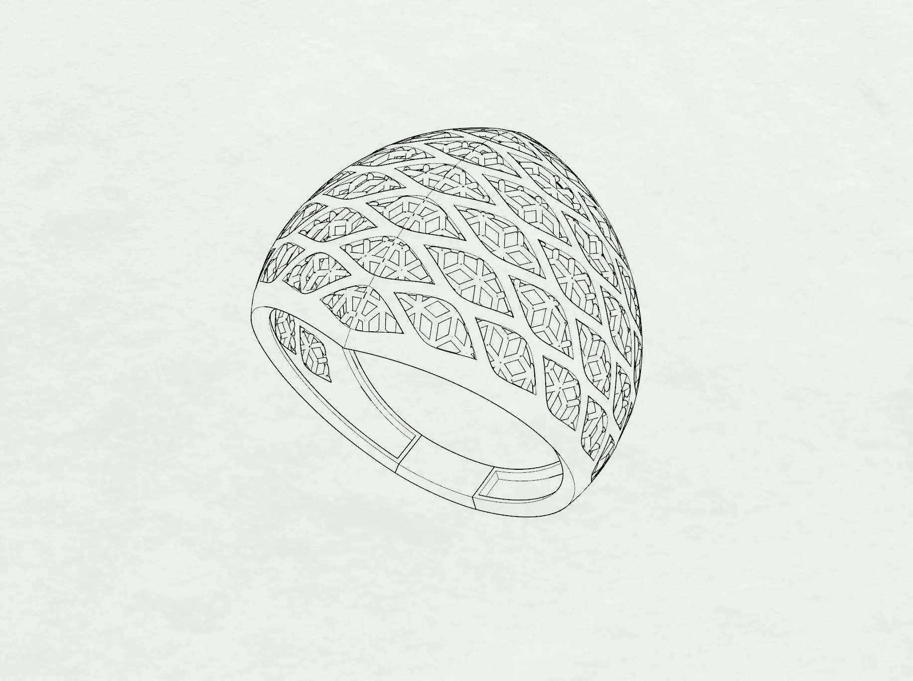 Lattice Embrace Ring 3D print model_7