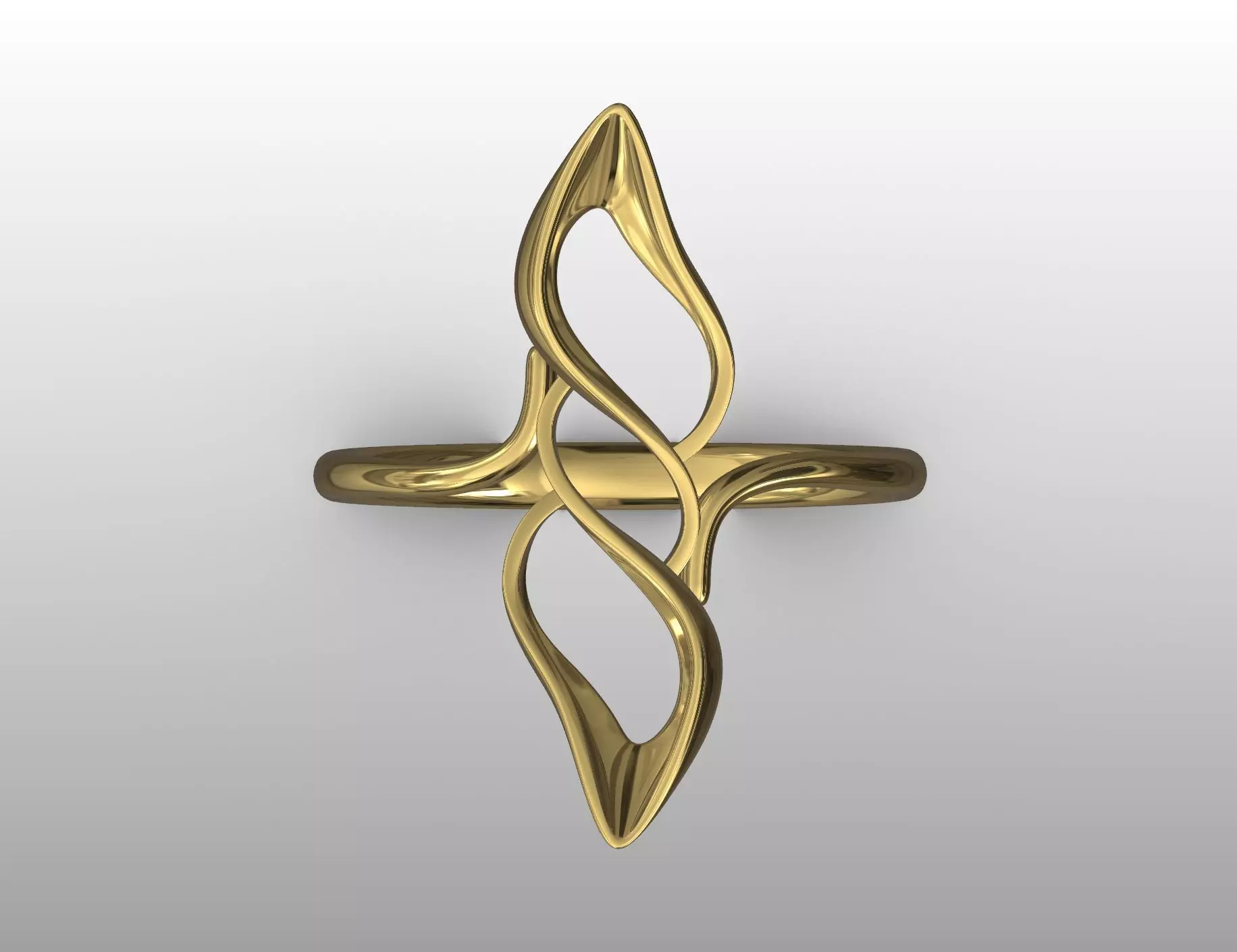 Serene Swirl Ring 3D print model_3