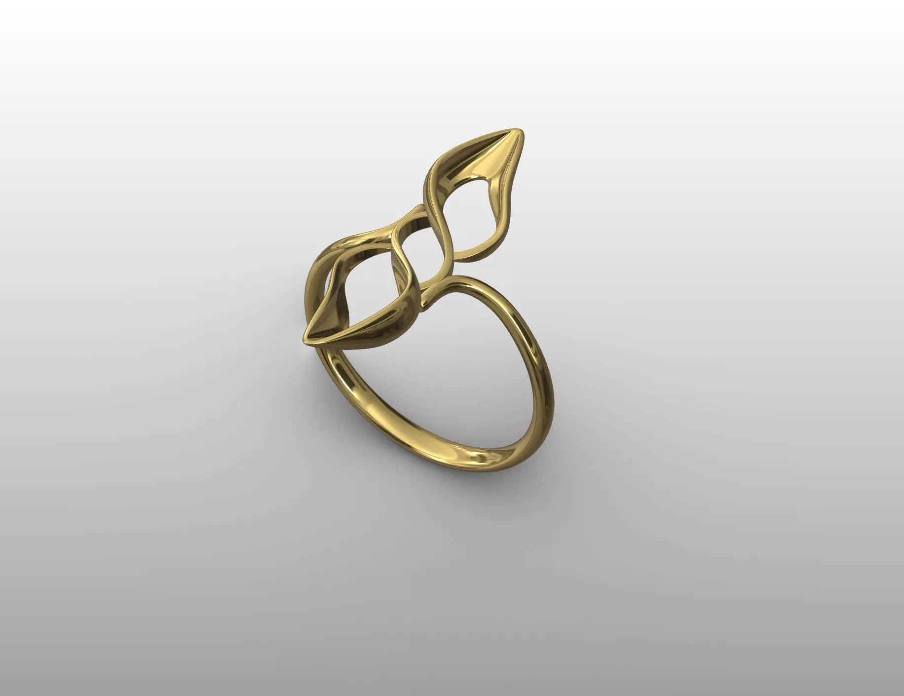 Serene Swirl Ring 3D print model_0