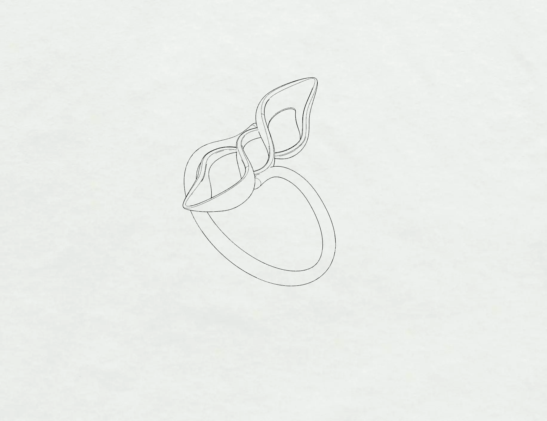 Serene Swirl Ring 3D print model_6