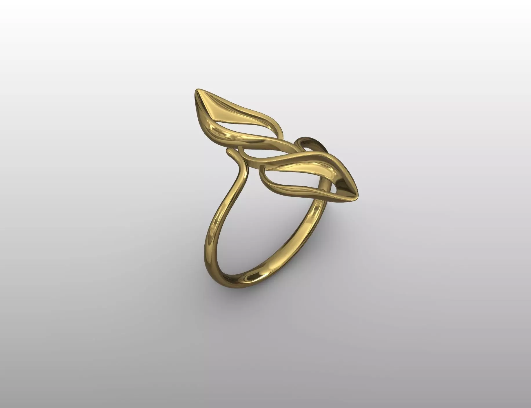 Serene Swirl Ring 3D print model_1