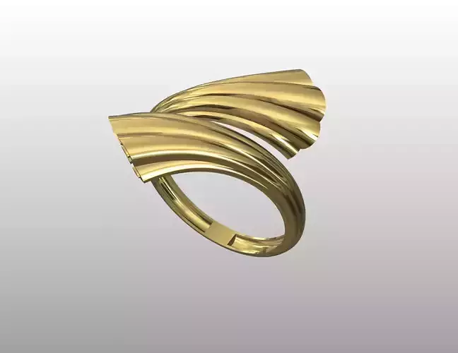 Serpentine Cascade Ring 3D print model