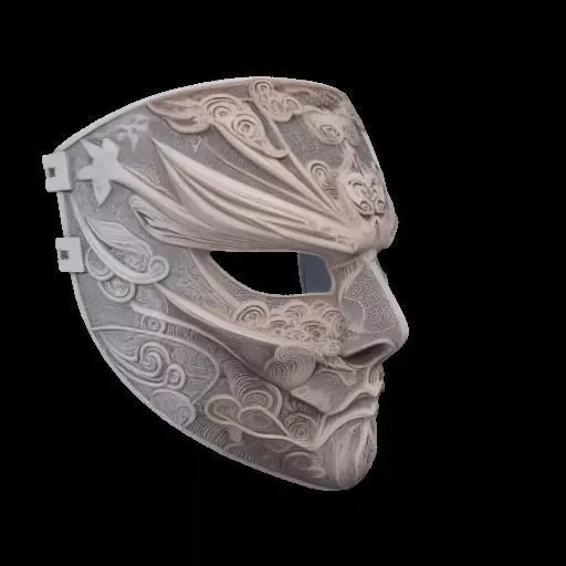 Ornate Asian-Inspired Mask 3D print model_5