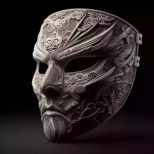 Ornate Asian-Inspired Mask 3D print model