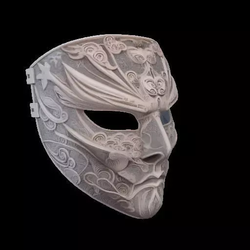 Ornate Asian-Inspired Mask 3D print model_4