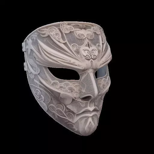 Ornate Asian-Inspired Mask 3D print model_3
