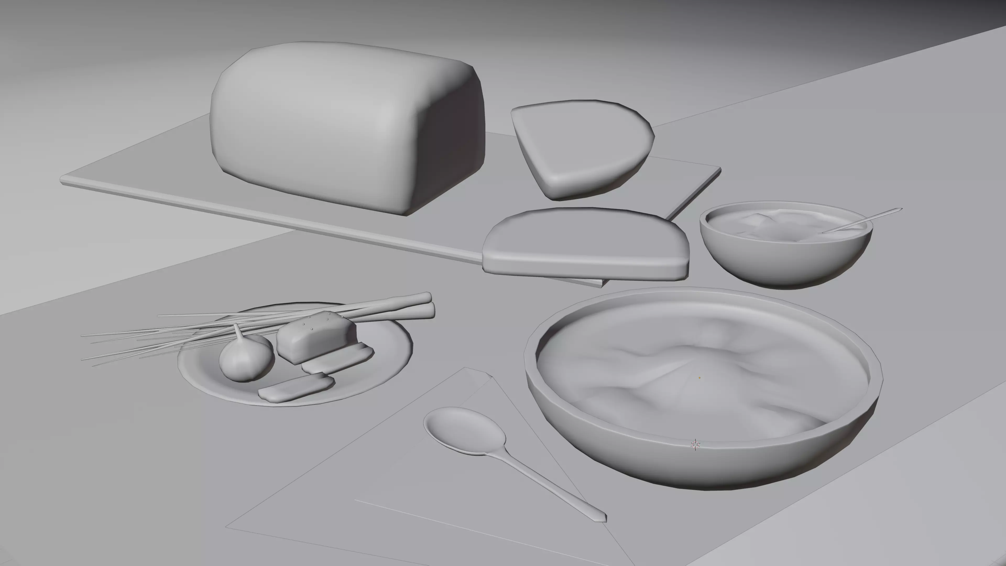 Traditional Ukrainian Borscht Set 3D Model Low-poly 3D model_1