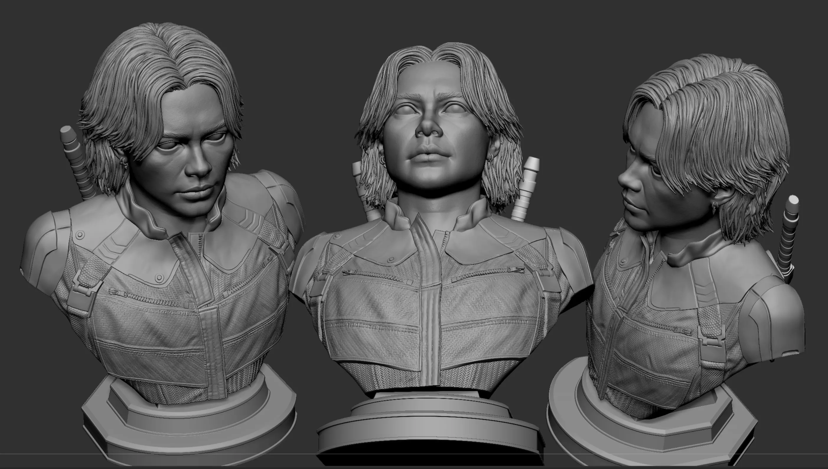 Florence Pugh-Yelena Belova Bust 3D print model_8