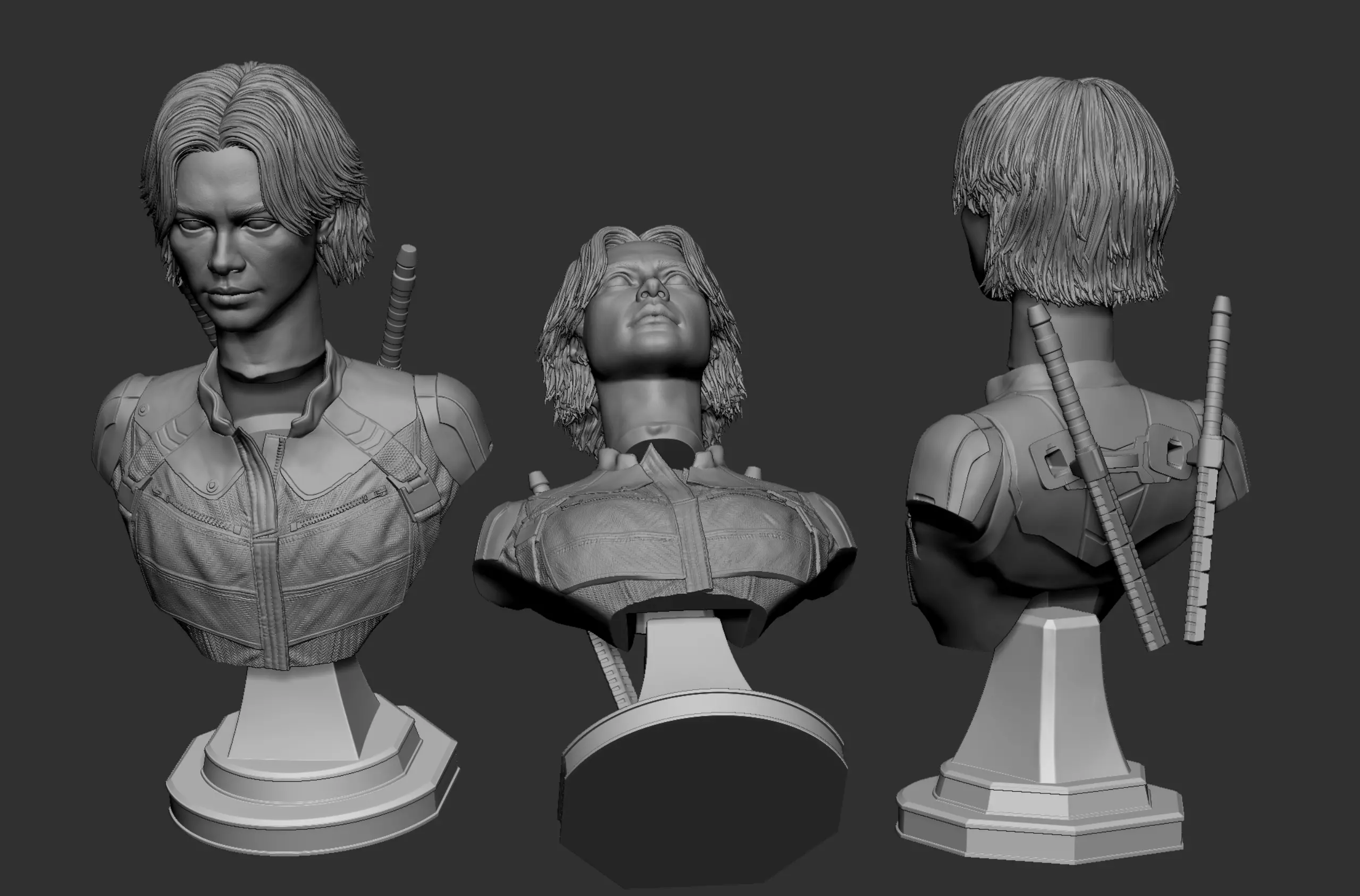 Florence Pugh-Yelena Belova Bust 3D print model_9
