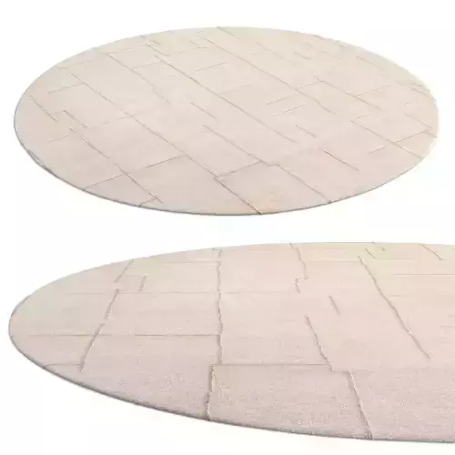 Oran Wool Silk Rug Sand round