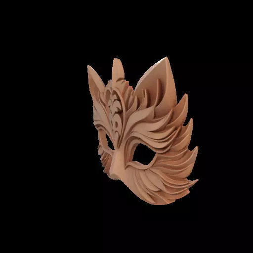 Ornate Wooden Animal Mask 3D print model_19