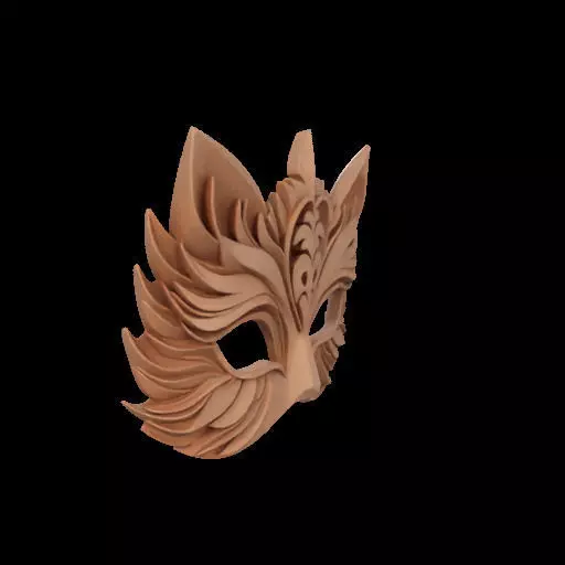 Ornate Wooden Animal Mask 3D print model_26