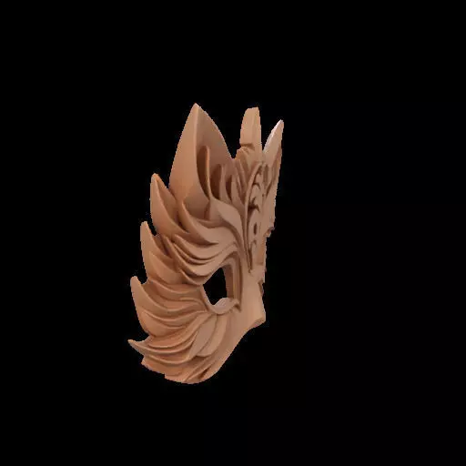 Ornate Wooden Animal Mask 3D print model_27
