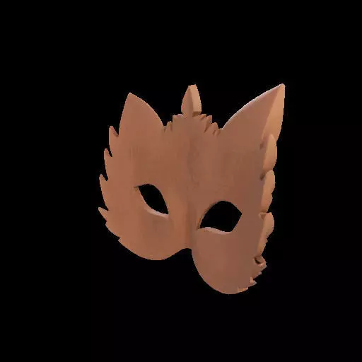 Ornate Wooden Animal Mask 3D print model_4