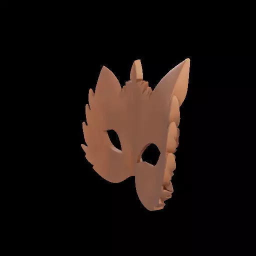 Ornate Wooden Animal Mask 3D print model_3