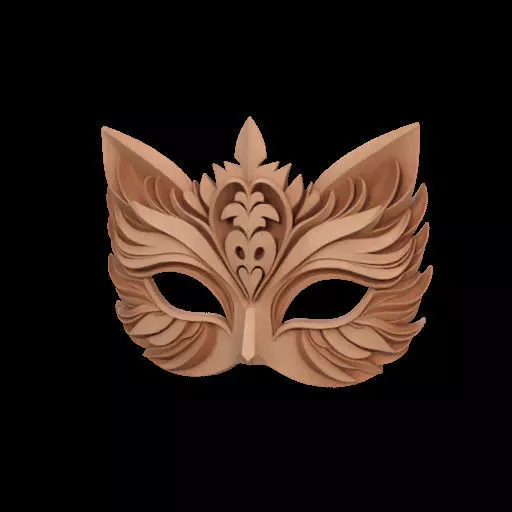 Ornate Wooden Animal Mask 3D print model_23