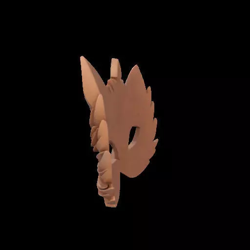 Ornate Wooden Animal Mask 3D print model_15