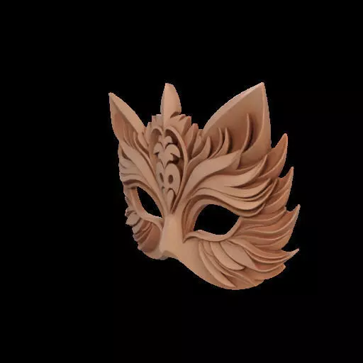 Ornate Wooden Animal Mask 3D print model_20