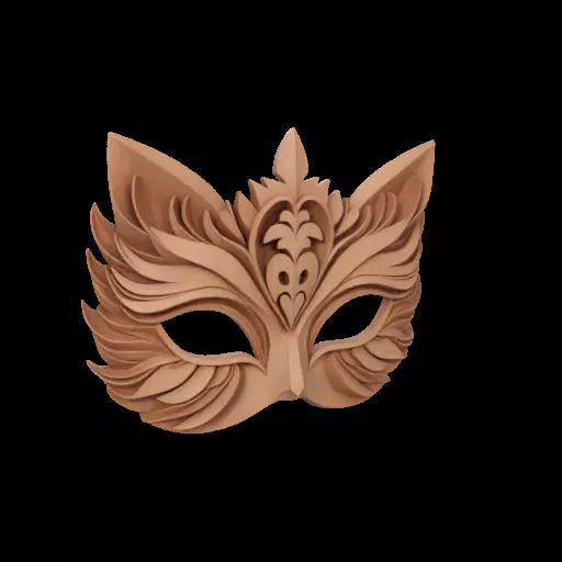 Ornate Wooden Animal Mask 3D print model_13
