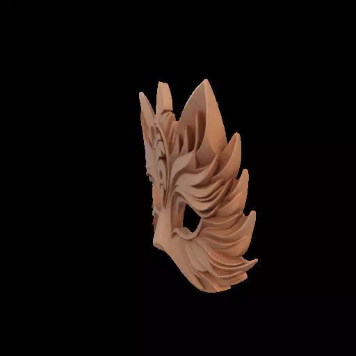 Ornate Wooden Animal Mask 3D print model_18