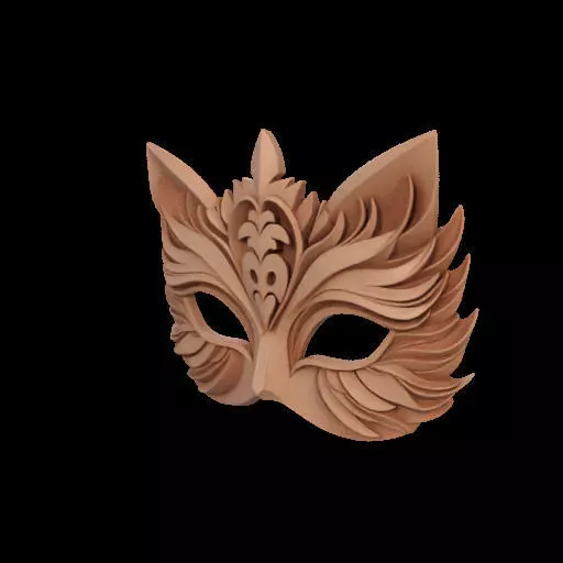 Ornate Wooden Animal Mask 3D print model_21