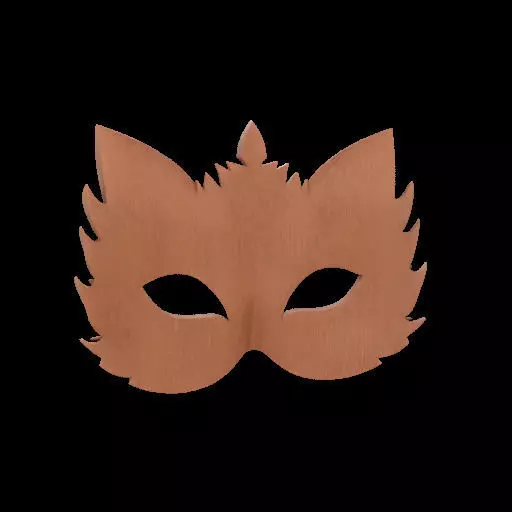 Ornate Wooden Animal Mask 3D print model_9