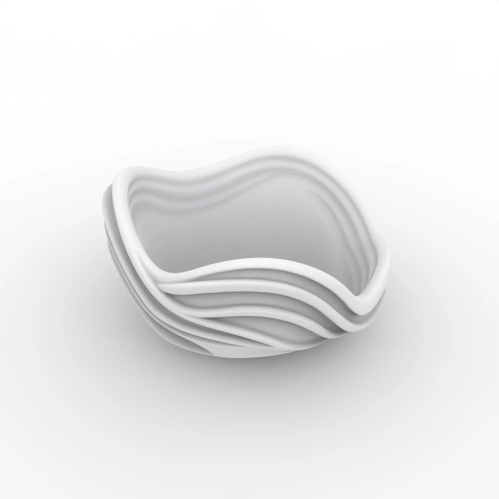 Abstract Wave Bowl 3D Printable Model- 3D print model_3