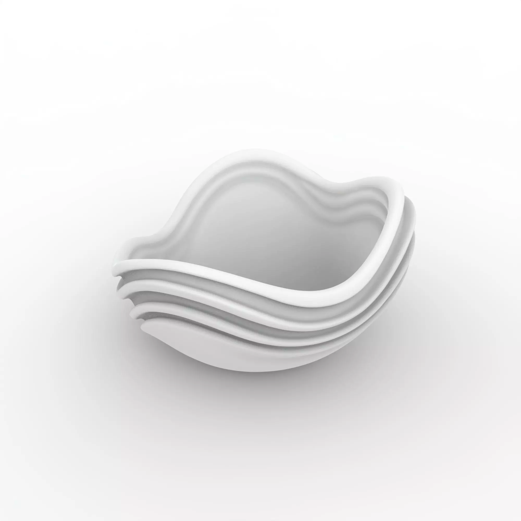 Abstract Wave Bowl 3D Printable Model- 3D print model_0