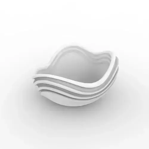 Abstract Wave Bowl 3D Printable Model-
