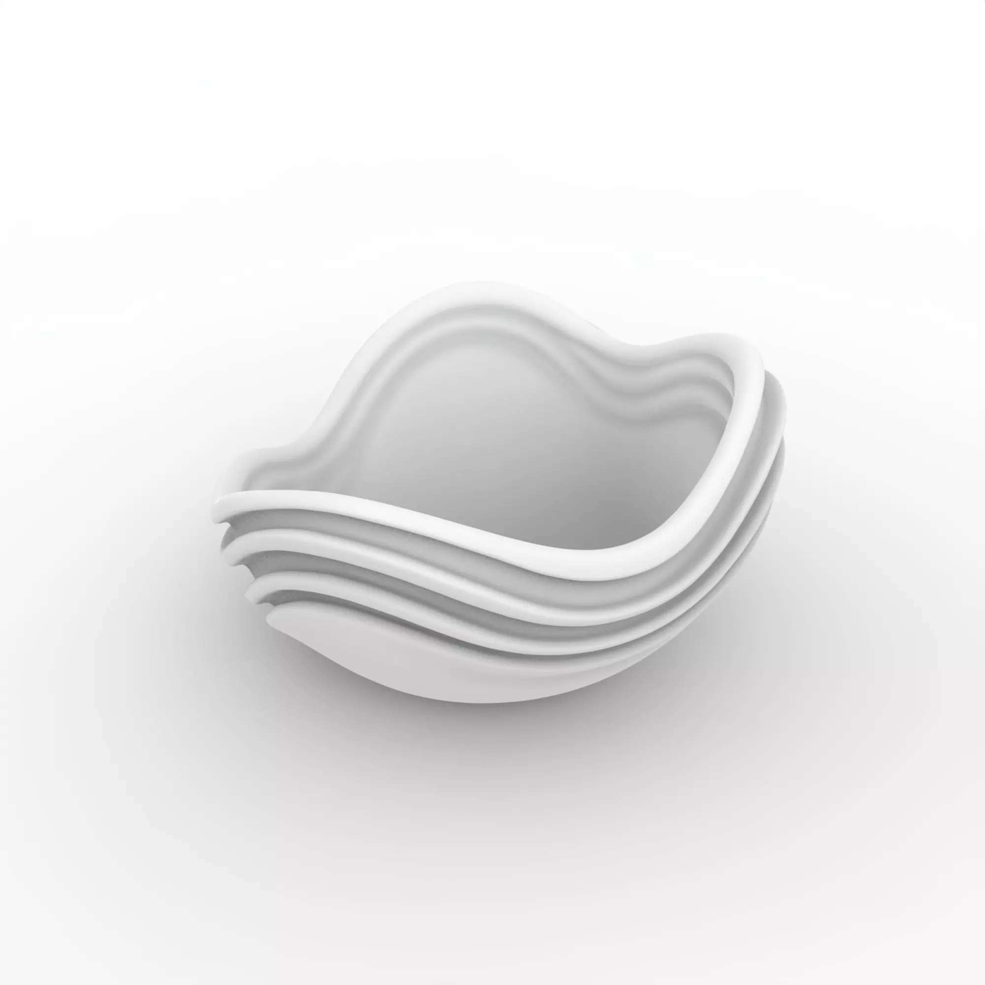 Abstract Wave Bowl 3D Printable Model- 3D print model_6