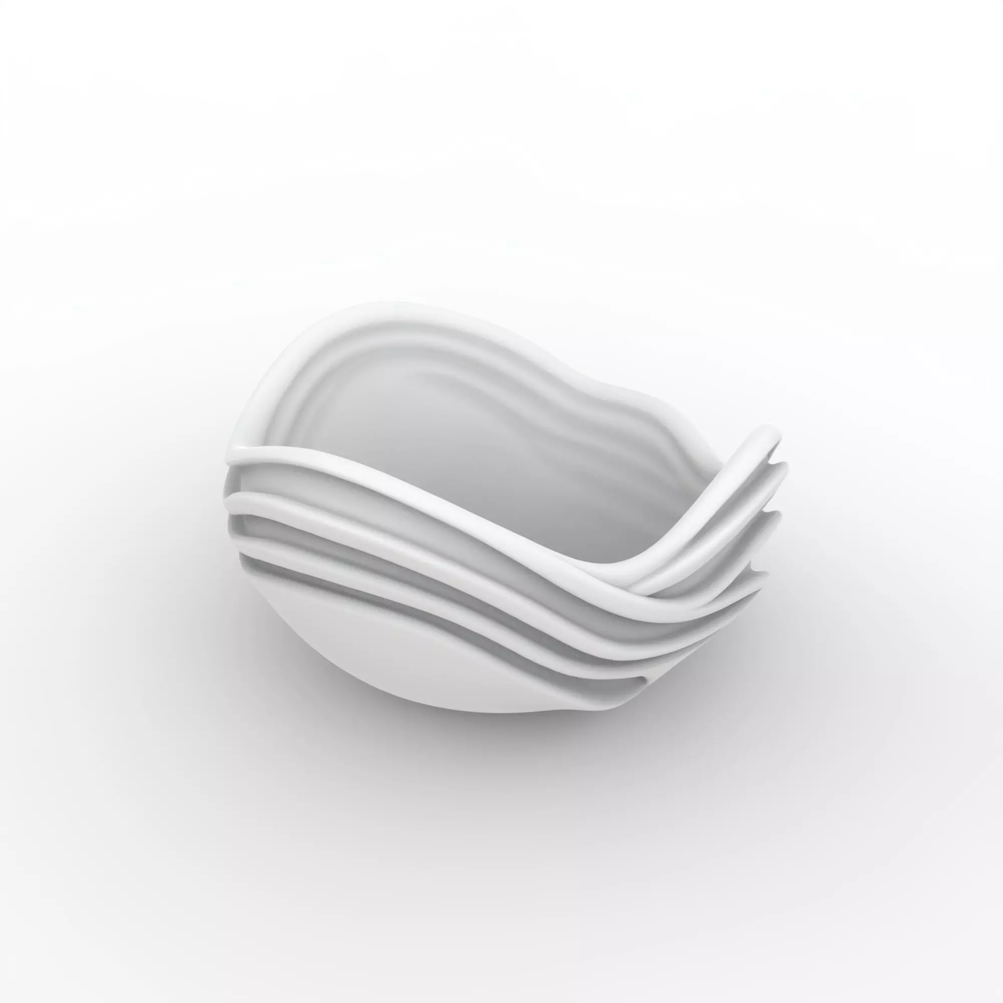 Abstract Wave Bowl 3D Printable Model- 3D print model_2