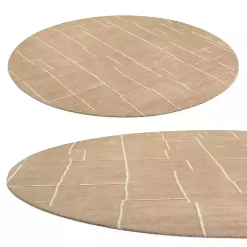 Oran Wool Silk Rug Wheat round