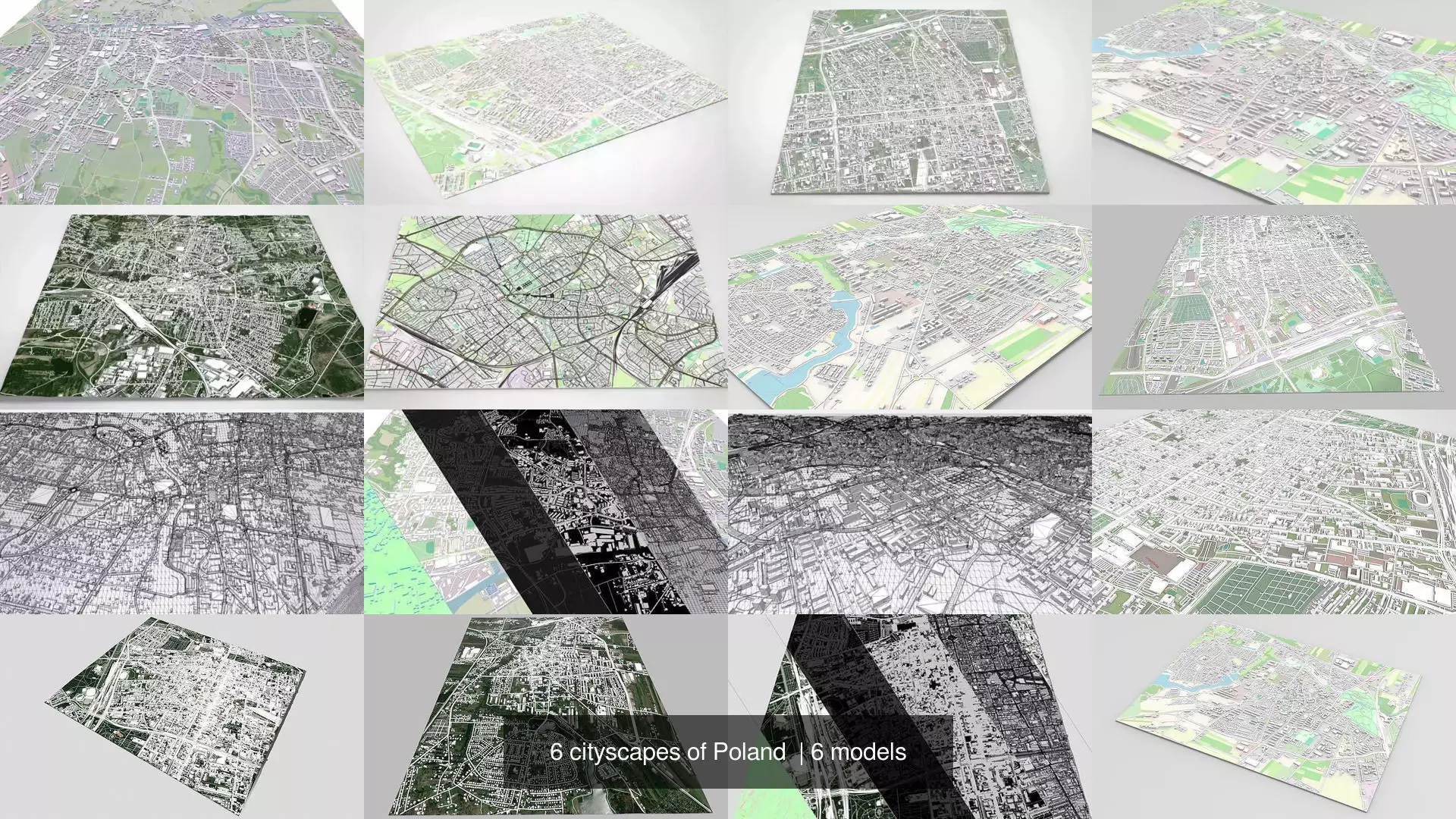  6 cityscapes of Poland  3D Model Collection_0