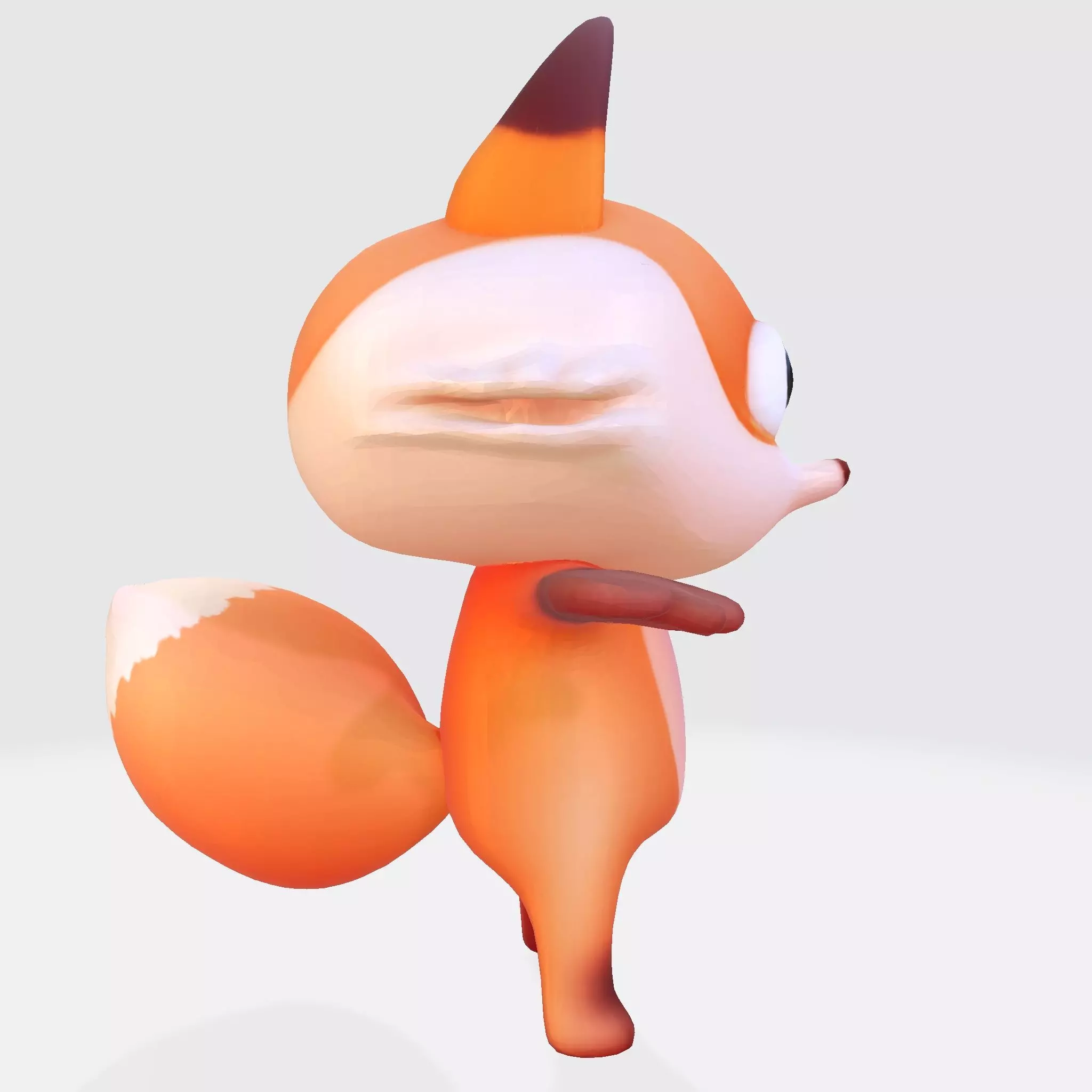 Low-Poly Stylized Fox Figurines Low-poly 3D model_3