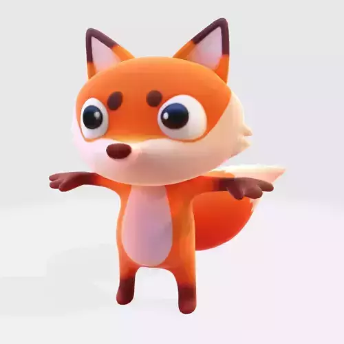 Low-Poly Stylized Fox Figurines Low-poly 3D model Low-Poly Stylized Fox Figurines Low-poly 3D model