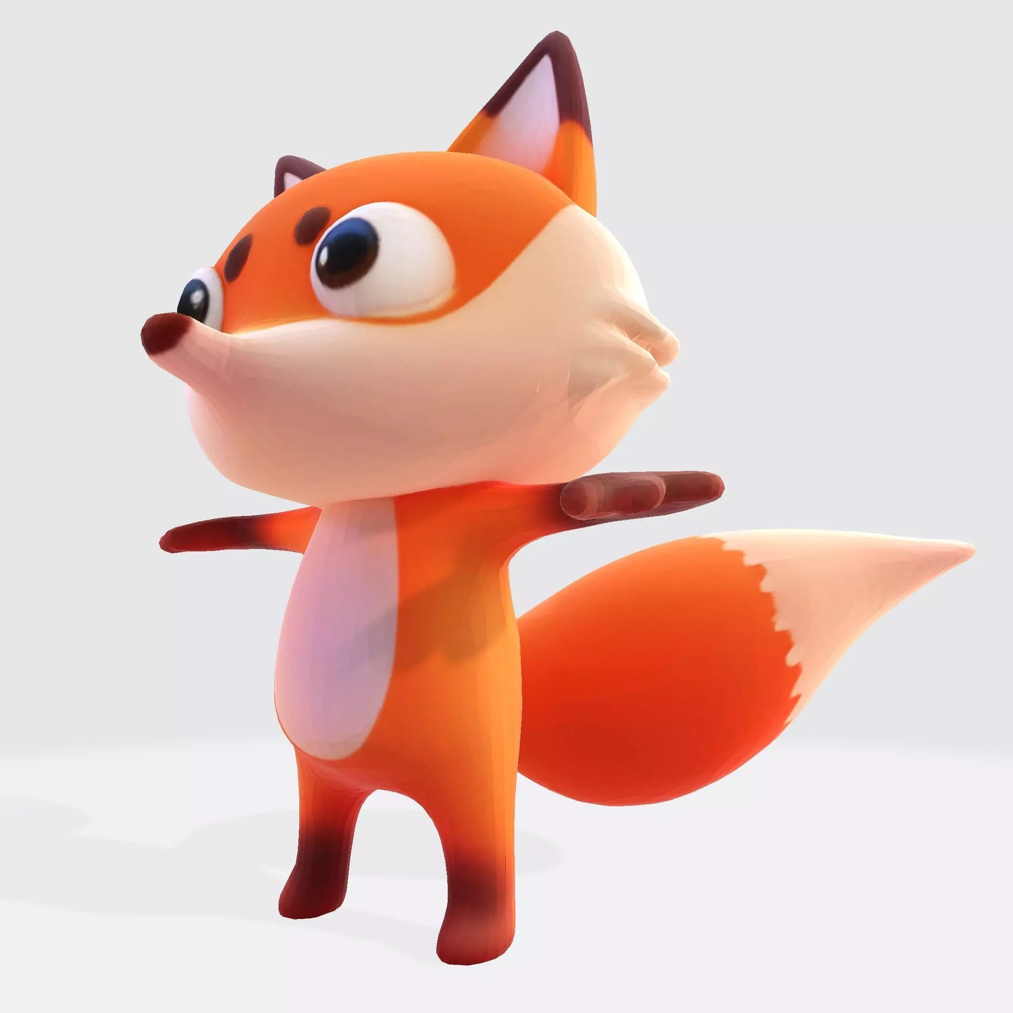 Low-Poly Stylized Fox Figurines Low-poly 3D model_8