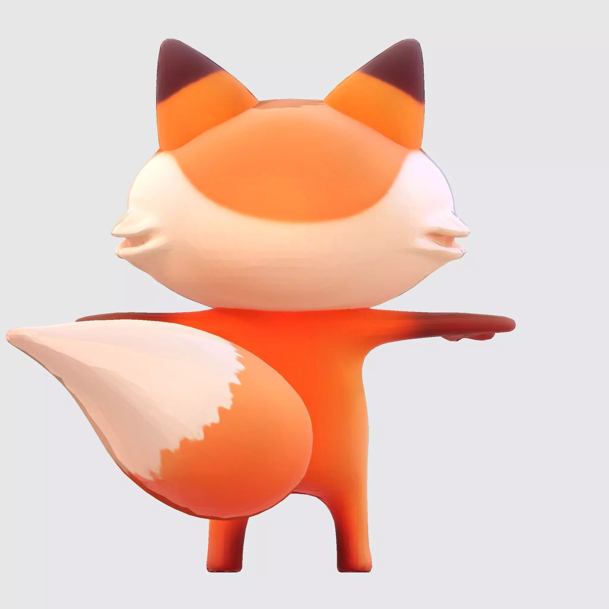 Low-Poly Stylized Fox Figurines Low-poly 3D model_15
