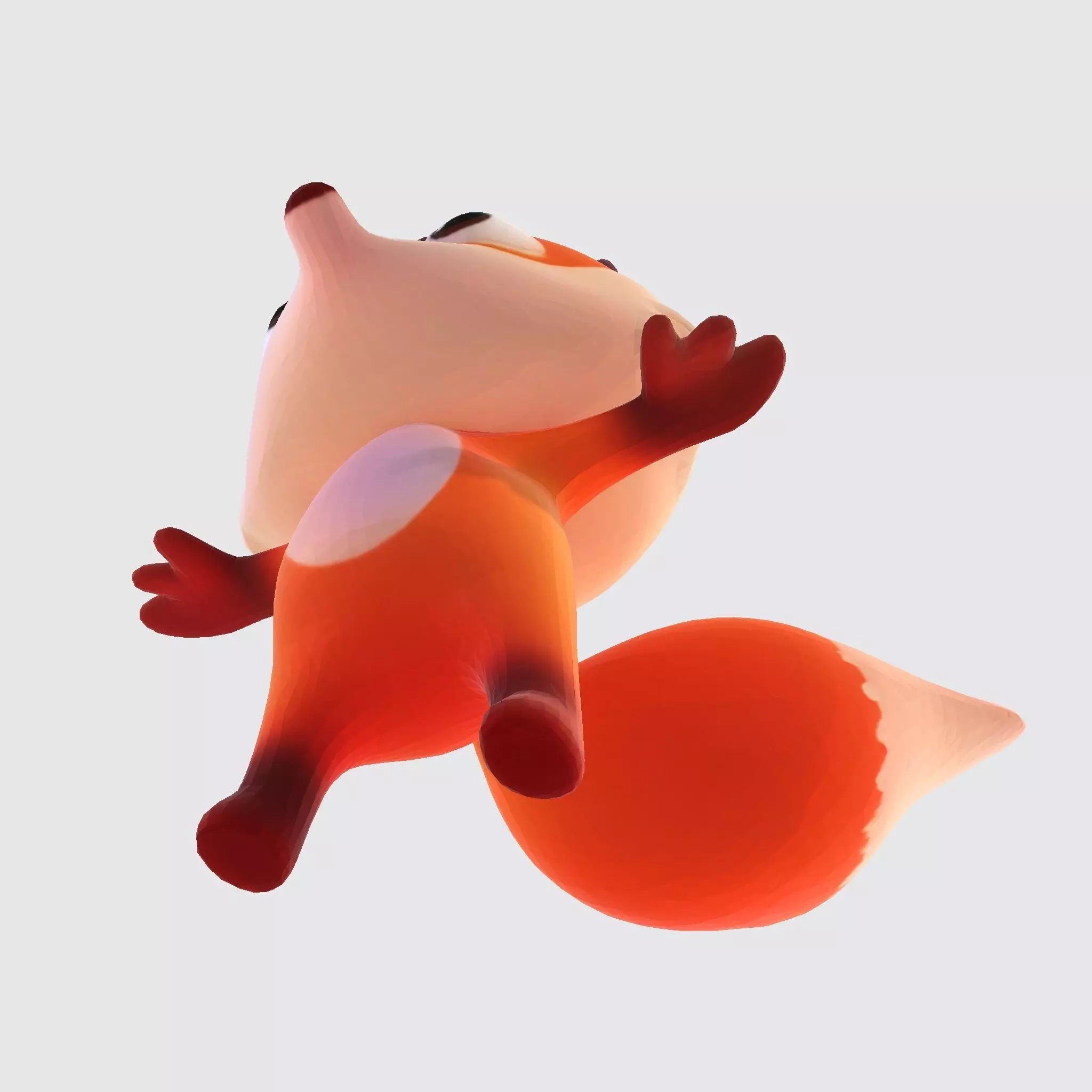 Low-Poly Stylized Fox Figurines Low-poly 3D model_10