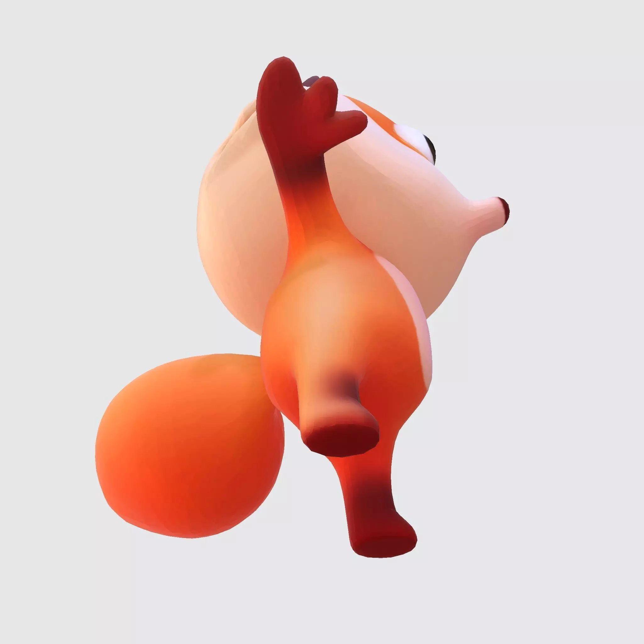 Low-Poly Stylized Fox Figurines Low-poly 3D model_12