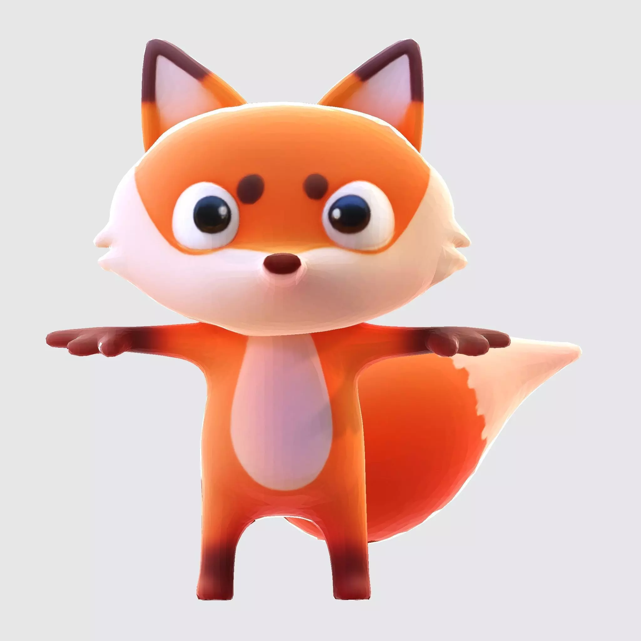 Low-Poly Stylized Fox Figurines Low-poly 3D model_13
