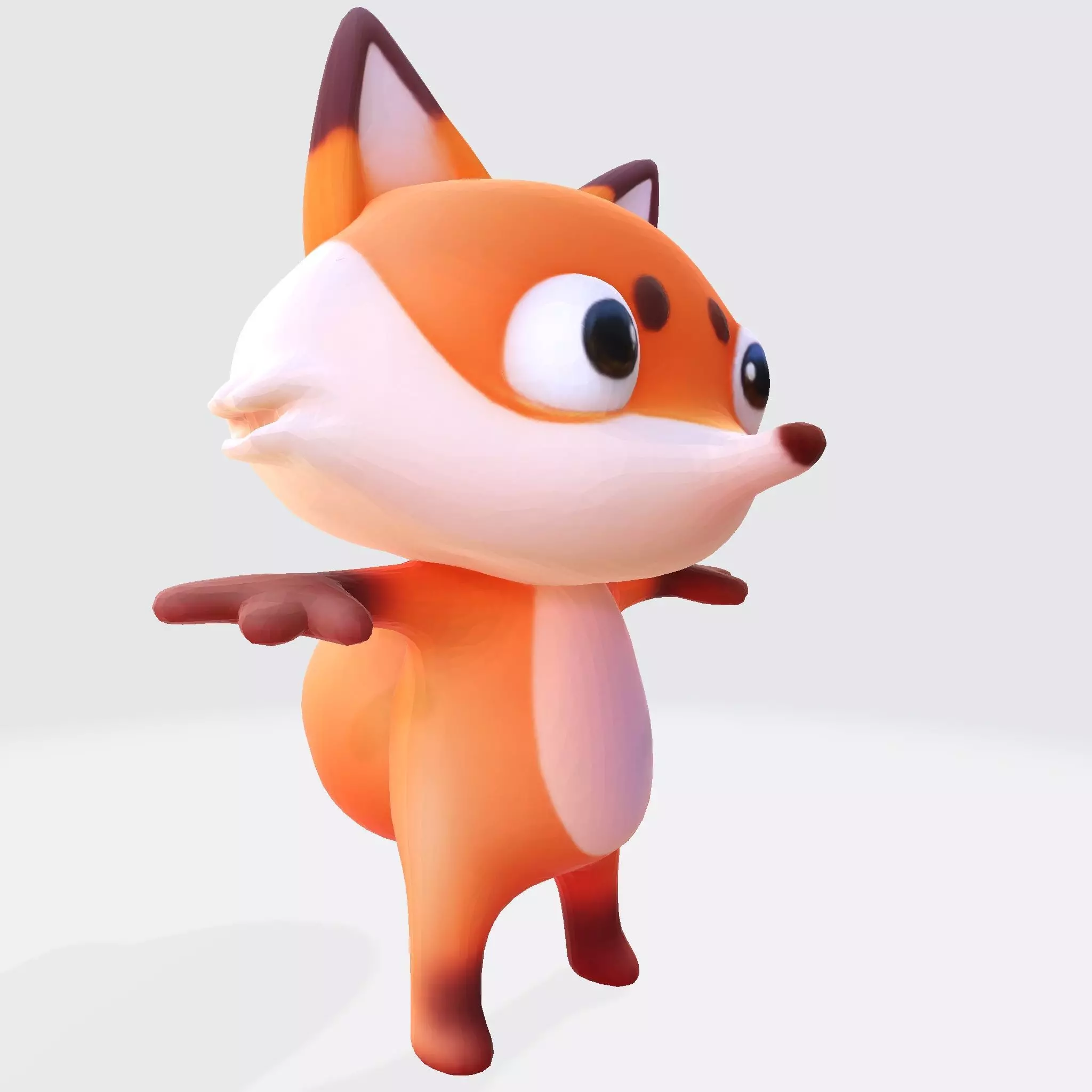 Low-Poly Stylized Fox Figurines Low-poly 3D model_2