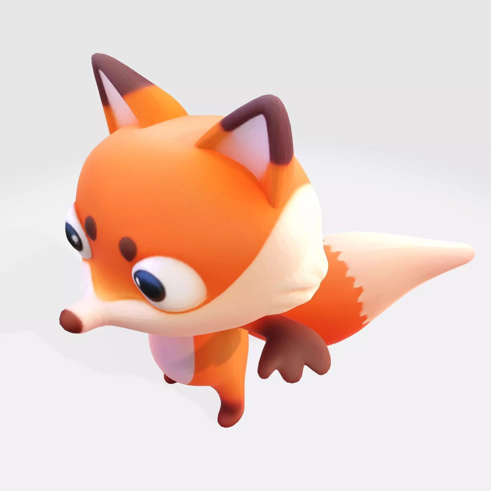 Low-Poly Stylized Fox Figurines Low-poly 3D model_9