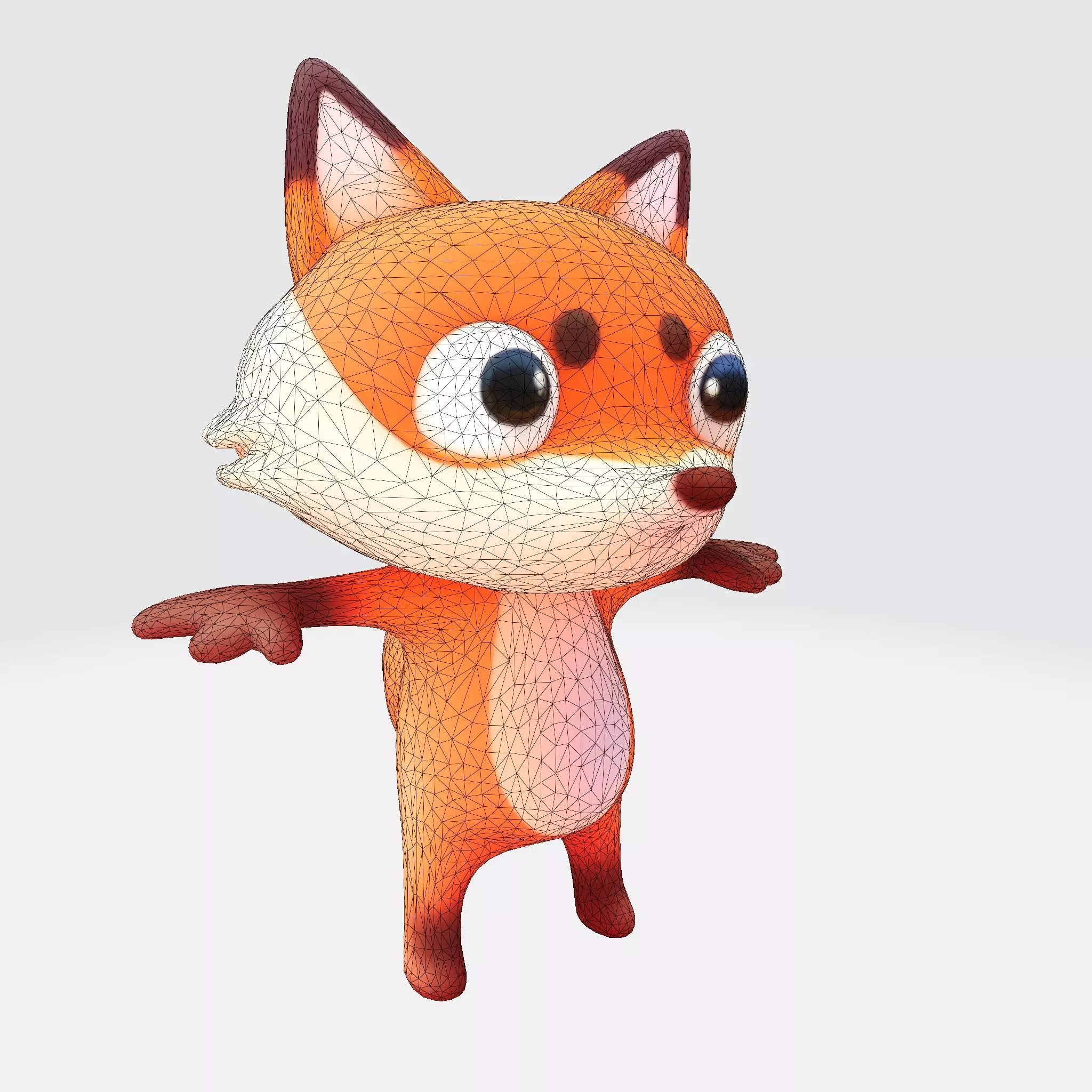 Low-Poly Stylized Fox Figurines Low-poly 3D model_19
