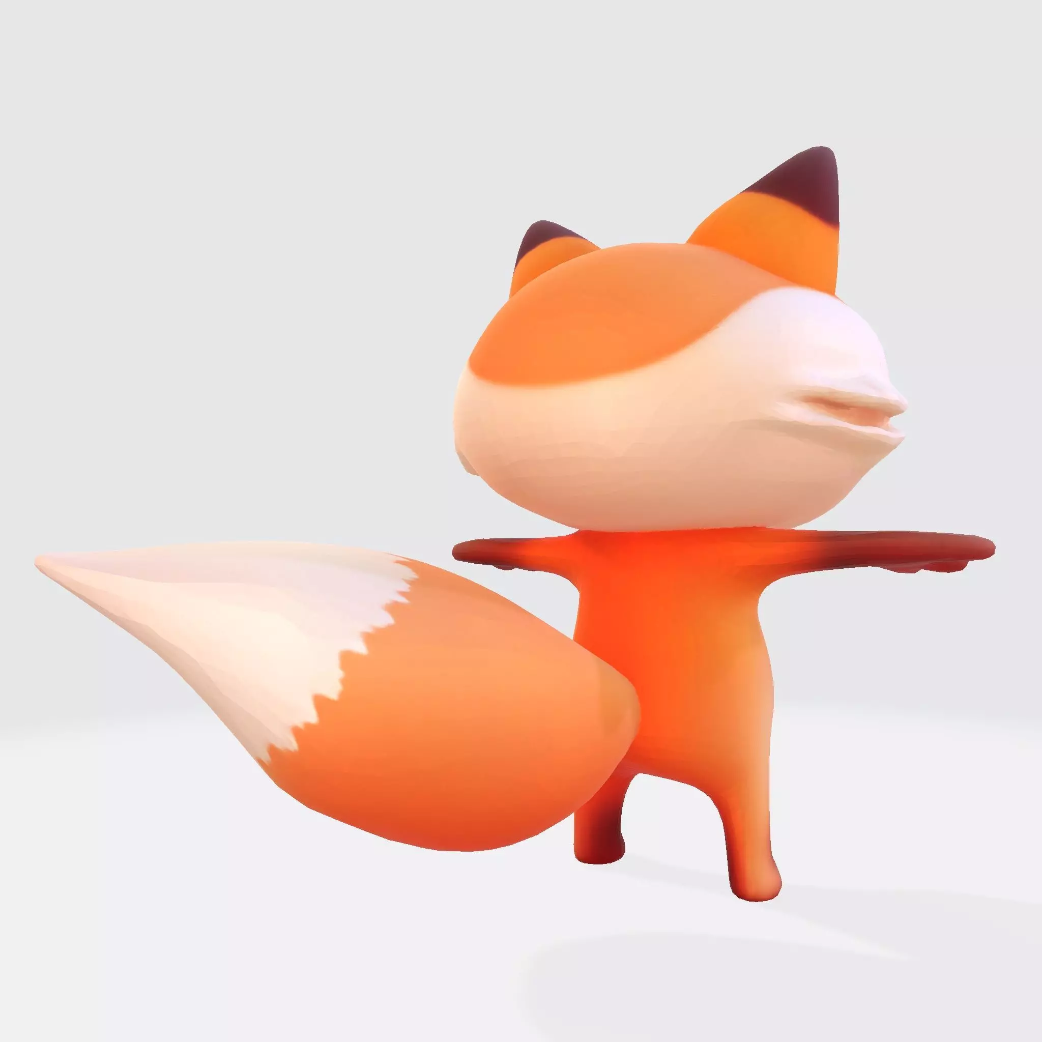 Low-Poly Stylized Fox Figurines Low-poly 3D model_4