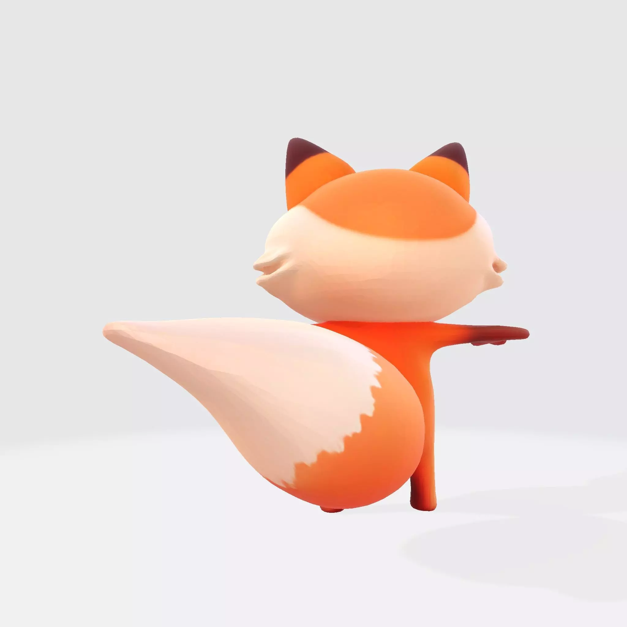 Low-Poly Stylized Fox Figurines Low-poly 3D model_5