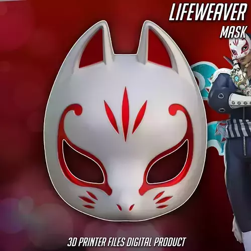 Lifeweaver X Fox Phantom Thieves Cosplay Mask OverWatch 2 3D print model