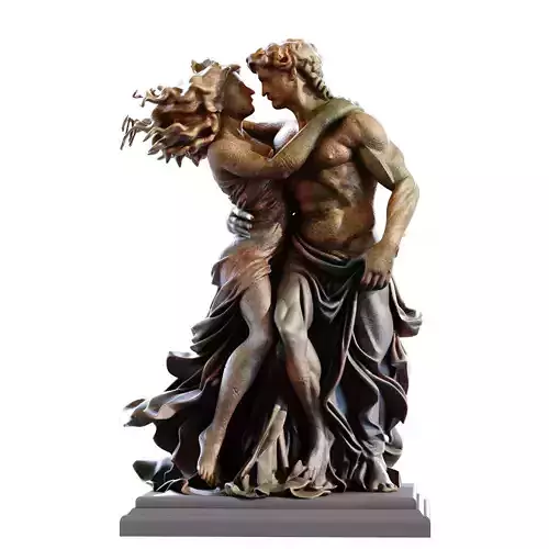 Dancing Man and Woman Sculpture set 793 Low-poly 3D model