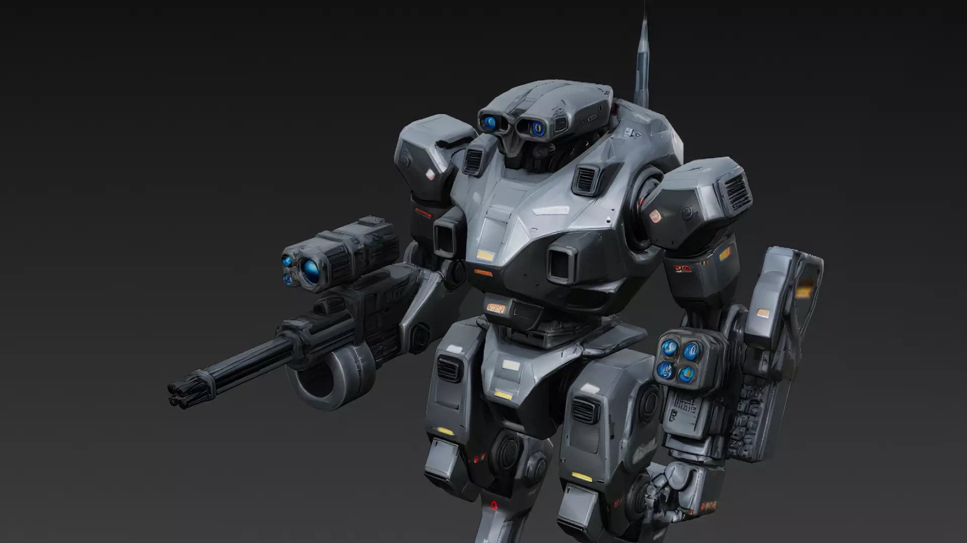 Sci-Fi Combat Robot PBR 3D Model 3D model_8